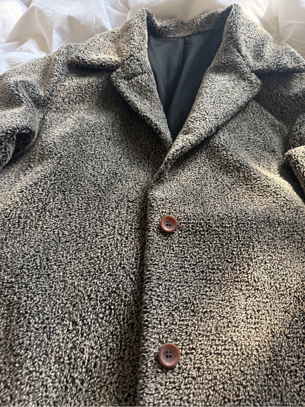 Vintage Boucle Teddy Peacoat - Brown - Picture 3 of 5